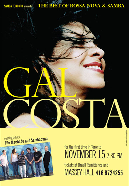 Gal Costa, Filo Machado and Sambacana @ Massey Hall November 15